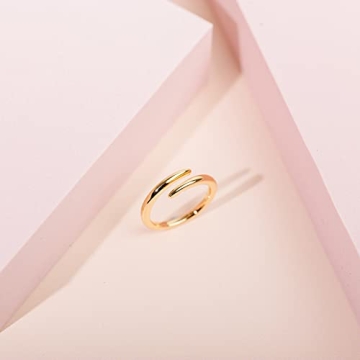 PAVOI 14K Gold Plated Open Twist Eternity Band