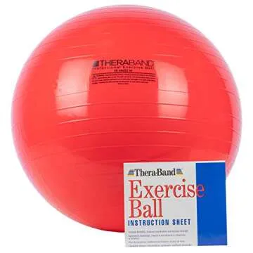 THERABAND Exercise Ball, Stability Ball with 55 cm Diameter for Athletes 5'1" to 5'6" Tall, Standard...