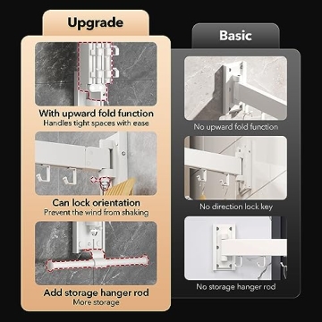 ZdwCyl Tri-Fold Wall Mounted Drying Rack Space Saver