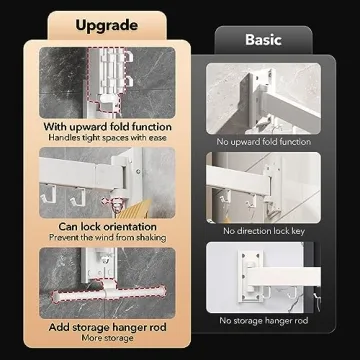 ZdwCyl Tri-Fold Wall Mounted Drying Rack Space Saver