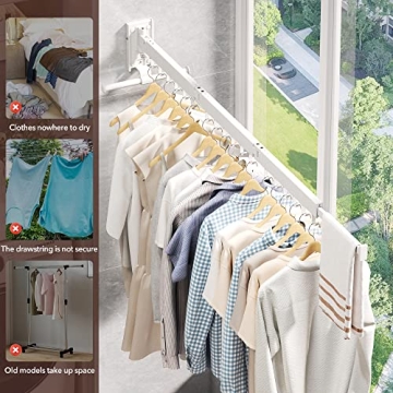 ZdwCyl Tri-Fold Wall Mounted Drying Rack Space Saver