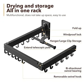 ZdwCyl Tri-Fold Wall Mounted Drying Rack Space Saver