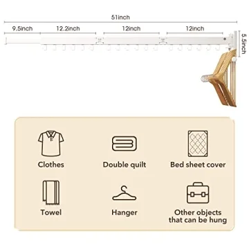ZdwCyl Tri-Fold Wall Mounted Drying Rack Space Saver