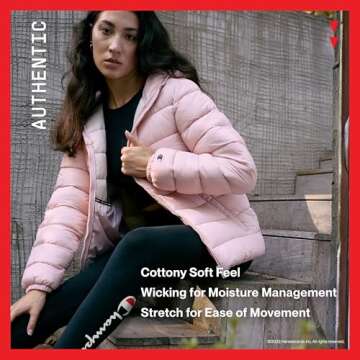 Champion, Authentic, Moisture Wicking, 7/8 Leggings for Women, 25", Black Brush Stroke Script, 2X Plus