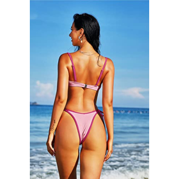 ZAFUL Women's Underwire Bikini Floral High Cut Set