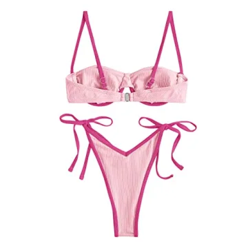 ZAFUL Women's Underwire Bikini Floral High Cut Set