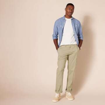 Amazon Essentials Men's Straight-Fit Stretch Cargo Pant (Available in Big & Tall), Khaki Brown, 36W x 32L