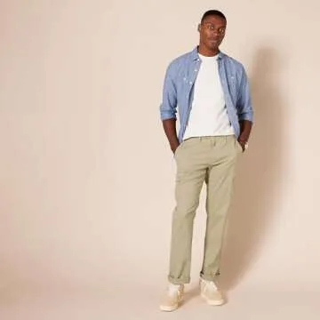 Amazon Essentials Men's Straight-Fit Stretch Cargo Pant (Available in Big & Tall), Khaki Brown, 36W x 32L