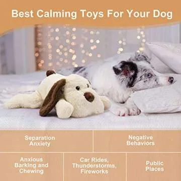 Moropaky Puppy Heartbeat Toy for Anxiety Relief Dog Behavioral aid Toy for Puppies Sleep Aid Separation Anxiety Soother Cuddle, White