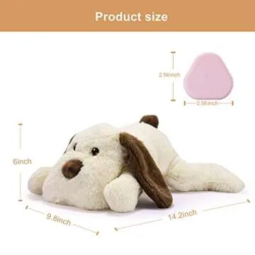 Moropaky Puppy Heartbeat Toy for Anxiety Relief Dog Behavioral aid Toy for Puppies Sleep Aid Separation Anxiety Soother Cuddle, White