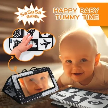 Starrykids Montessori Toys for Babies 0-6 Months, 6 in 1 Learning Educational Set for for Newborn, Toddlers Gifts Includes Spinning Drum, Object Permanence Box, Baby Roller Tummy Time Mirror and More