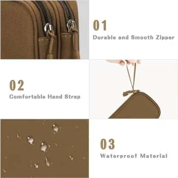 FYY Electronic Organizer, Travel Cable Organizer Bag Pouch Electronic Accessories Carry Case Portable Waterproof Double Layers All-in-One Storage Bag for Cable, Cord, Charger, Phone, Earphone Brown