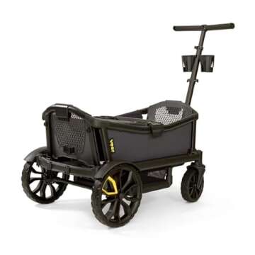 Veer All-Terrain Cruiser | Premium Off-Road Wagon Stroller for Babies, Toddlers, and Kids | Push/Pull/Push-Along Steering for Uneven Terrain | JPMA Certified | Lightweight and Collapsible | 2 Seats
