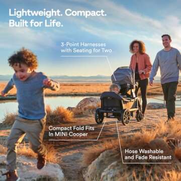 Veer All-Terrain Cruiser | Premium Off-Road Wagon Stroller for Babies, Toddlers, and Kids | Push/Pull/Push-Along Steering for Uneven Terrain | JPMA Certified | Lightweight and Collapsible | 2 Seats