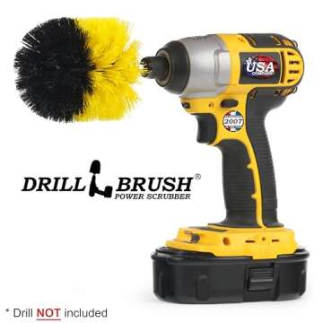 Drill Brush - Bathroom Cleaning Accessories - Shower Cleaner Brush - Scrub Brush - Bath Mat - Bathtub Brush - Sink Brush - Toilet Scrubbing Brush - Tile Flooring Cleaner - Grout Cleaner Brush for Home