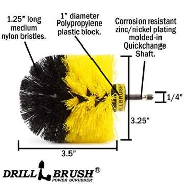 Drill Brush - Bathroom Cleaning Accessories - Shower Cleaner Brush - Scrub Brush - Bath Mat - Bathtub Brush - Sink Brush - Toilet Scrubbing Brush - Tile Flooring Cleaner - Grout Cleaner Brush for Home