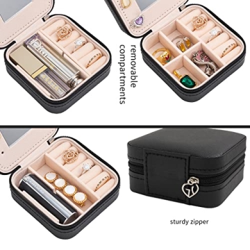 Travel Jewelry Organizer Case with Mirror for Women