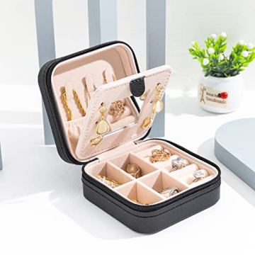 Travel Jewelry Organizer Case with Mirror for Women