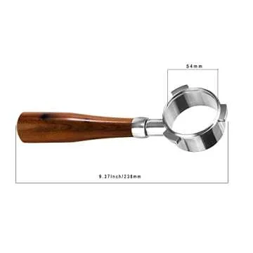 Premium 54mm Naked Bottomless Portafilter, Compatible with Breville Barista BES 870/878/880 Replacement Breville Bottomless Portafilter, Not Include Filter Basket