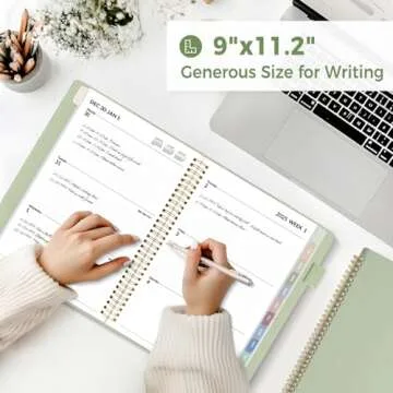 SUNEE 2025 Weekly & Monthly Planner 9"x11.2"- 12 Month (January 2025 - December 2025), Vegan Leather Cover, Pocket, Bookmark, Notes, Monthly Tab