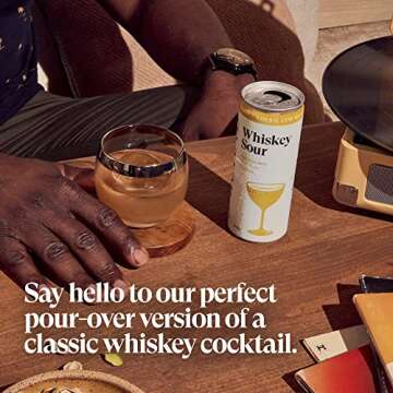 SPIRITLESS Whiskey Sour, Non-Alcoholic Pour-Over Cans, Ready to Drink Mocktail or Cocktail Mixer, Ve...