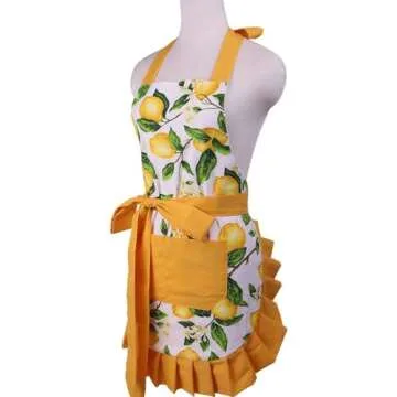 Xiabing Women's Cotton Polka Halter Apron - Adjustable & Stylish