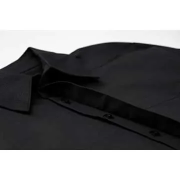 MISSACTIVER Women Solid Long Sleeve Button Up Crop Shirt Turn-Down Collar Irregular Loose Fitting Fashion Cropped Blouse Top(Medium,Black)