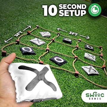 SWOOC Giant Tic Tac Toe Game for Outdoor Fun