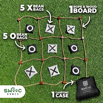 SWOOC Giant Tic Tac Toe Game for Outdoor Fun