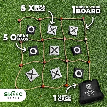 SWOOC Giant Tic Tac Toe Game for Outdoor Fun