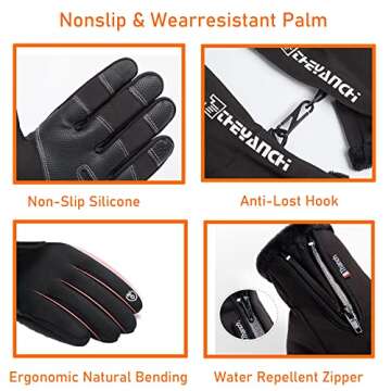 LJCUTE Winter Fingerless Fishing Gloves for Men & Women, Cold Weather Windproof Touchscreen Warm Cycling Gloves for Photography Hunting Ski Motorcycle Driving