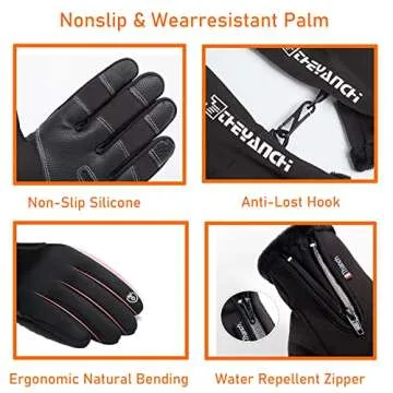 LJCUTE Winter Fingerless Fishing Gloves for Men & Women, Cold Weather Windproof Touchscreen Warm Cycling Gloves for Photography Hunting Ski Motorcycle Driving