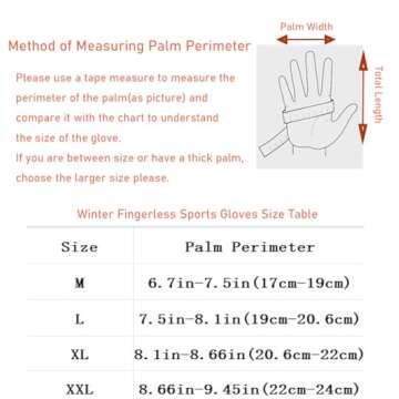 LJCUTE Winter Fingerless Fishing Gloves for Men & Women, Cold Weather Windproof Touchscreen Warm Cycling Gloves for Photography Hunting Ski Motorcycle Driving