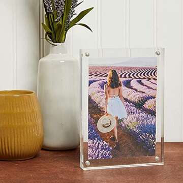 Juvale Magnetic Acrylic Picture Frame - 5x7 Inch (2 Pack)