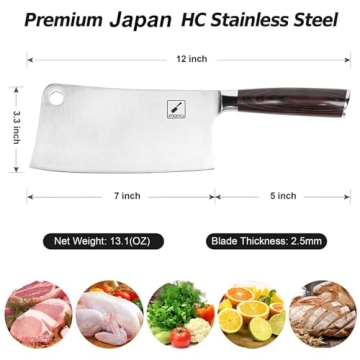 imarku 7" Meat Cleaver - Ultra Sharp Kitchen Knife
