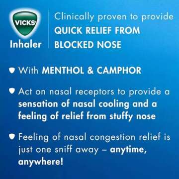 Vicks Inhaler .007 oz - Your Go-To Solution for Nasal Congestion Relief