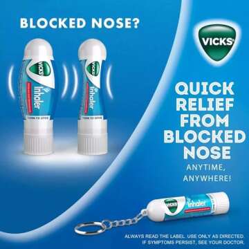 Vicks Inhaler .007 oz - Quick Nasal Relief for Everyone