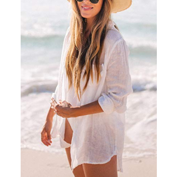 Bsubseach Women's Long Sleeve Beach Shirt Bikini Cover Up