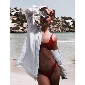 Bsubseach Women's Long Sleeve Beach Shirt Bikini Cover Up