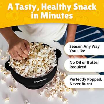 The Original HotPop Silicone Popcorn Maker - Microwave Popcorn Popper - Collapsible Bowl, Heat-Resis...