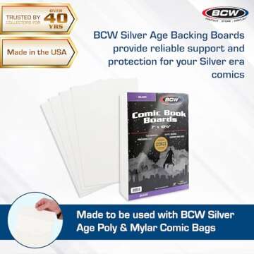 BCW Silver Age Backing Boards - 1 Pack (100 Total) | Certified Acid-Free, 7x10.5 Inches | Protection...