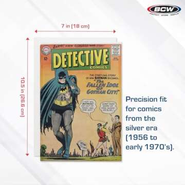 BCW Silver Age Backing Boards - 1 Pack (100 Total) | Certified Acid-Free, 7x10.5 Inches | Protection for Silver and Bronze Age Comics
