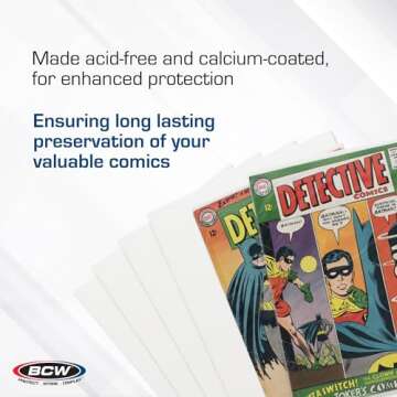 BCW Silver Age Backing Boards - 1 Pack (100 Total) | Certified Acid-Free, 7x10.5 Inches | Protection for Silver and Bronze Age Comics