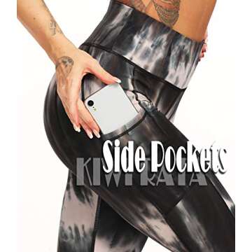 KIWI RATA Women's Tie-dye Leggings High Waisted Tummy Control Yoga Pants Bomm Booty Butt Lift Leggings Workout Sports Tights