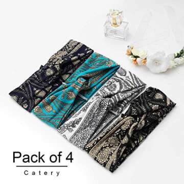 Catery Extra Wide Headbands Boho Bandeau Headband Fashion Hair Accessories for Women