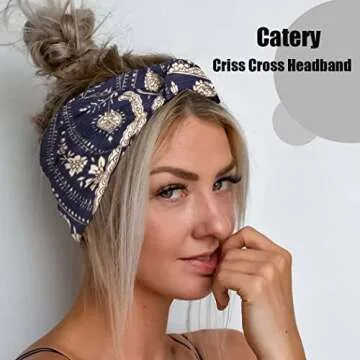 Catery Extra Wide Headbands Boho Bandeau Headband Fashion Hair Accessories for Women