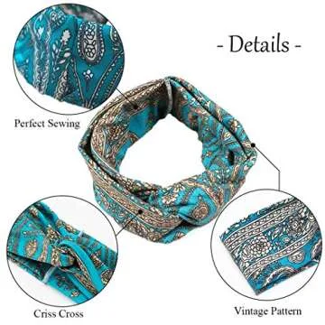 Catery Extra Wide Headbands Boho Bandeau Headband Fashion Hair Accessories for Women
