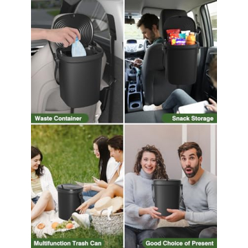 Leakproof Car Trash Can - 1.9 Gallon Silicone Bin
