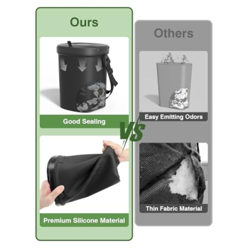 Leakproof Car Trash Can - 1.9 Gallon Silicone Bin