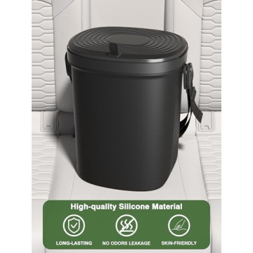 Leakproof Car Trash Can - 1.9 Gallon Silicone Bin